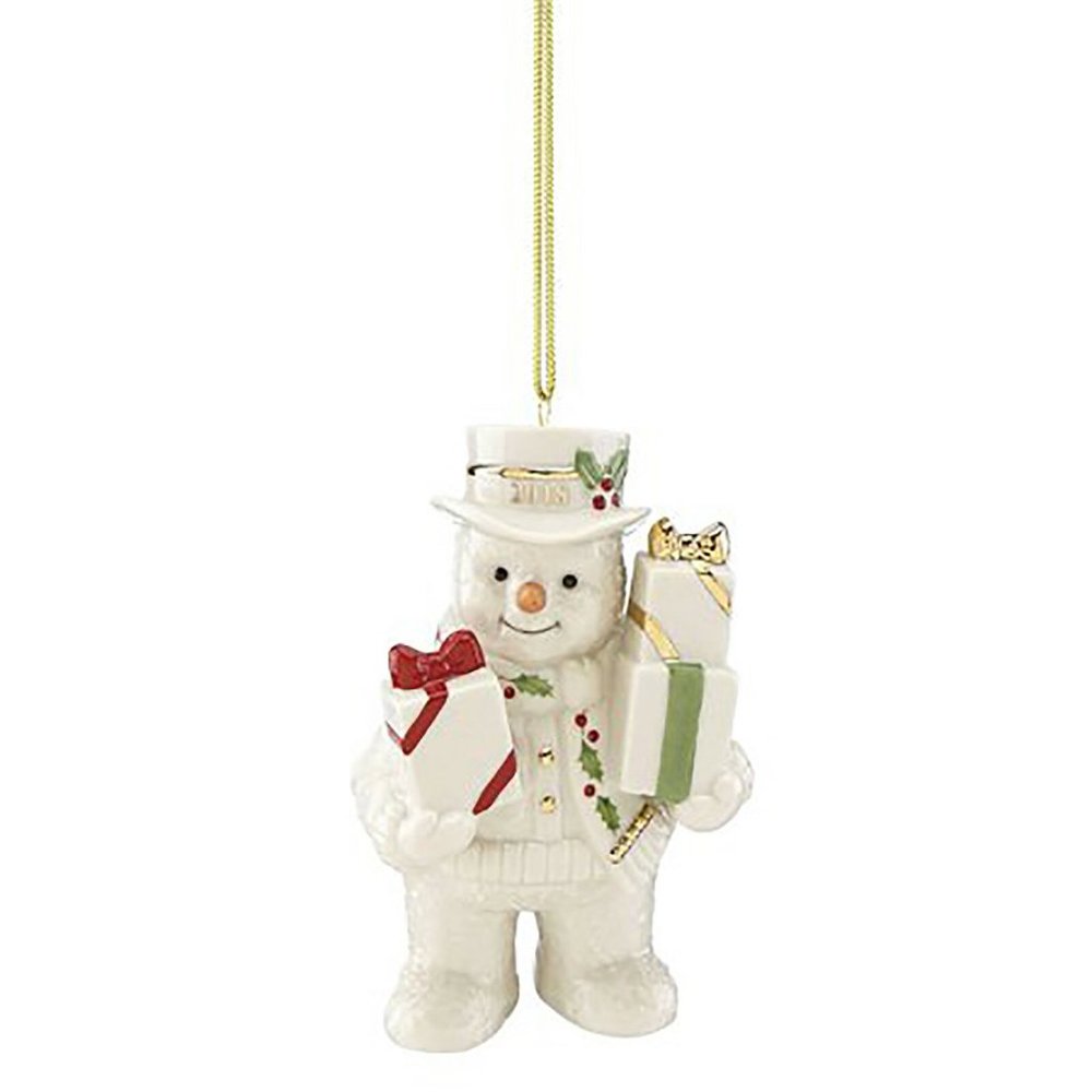 NWT Lenox 2018 Happy Holly Days Gifts Galore Snowman Christmas Ornament